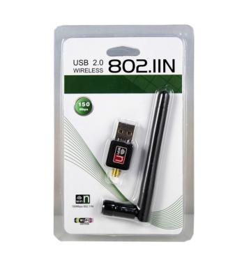 CLE WIFI +ANTENNE USB 2.0 WIRELESS 150MBPS 802.11N 
