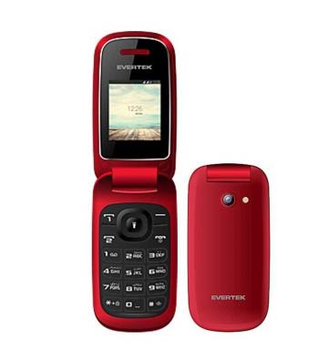 Globe Store GS - Téléphone Portable EVERTEK CLAM MINI Double SIM Rouge - N°1 du High-Tech en Tunisie !