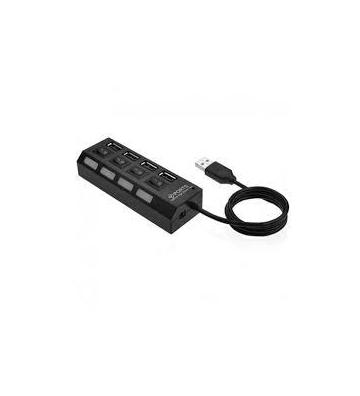 HUB USB 4 PORTS AVEC INTERRUPTEUR 
