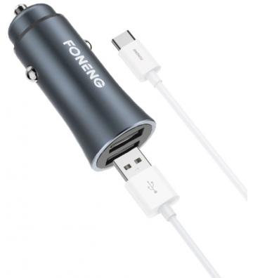 FONENG – Chargeur voiture C13-double USB-5.1A-MICRO 
