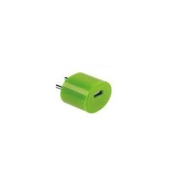 CHARGEUR SECTEUR ACQUA VERT 1USB 5V-1A 