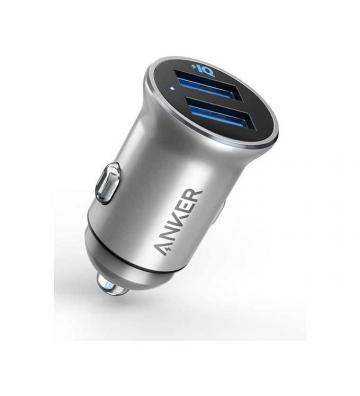 Globe Store GS - Chargeur Voiture ANKER PowerDrive 2 Alloy Double Ports USB 24W - Noir - Tunisie