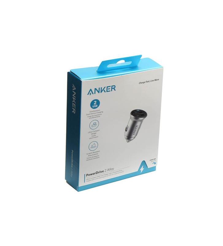 Chargeur Voiture ANKER PowerDrive 2 Alloy Double Ports USB 24W - Noir