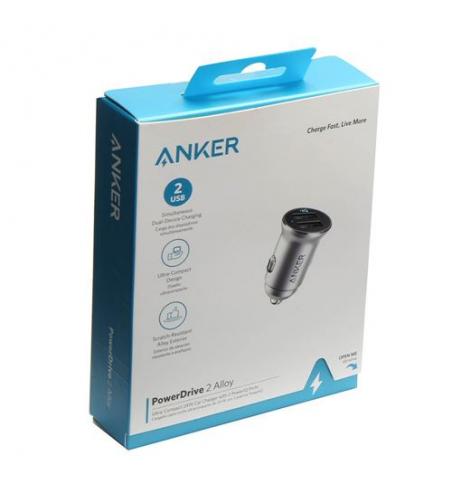 Chargeur Voiture ANKER PowerDrive 2 Alloy Double Ports USB 24W - Noir 