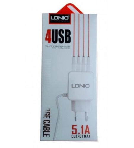 Globe Store GS - Chargeur Micro USB 5.1A 4 PORTS USB LDNIO 688 - Tunisie
