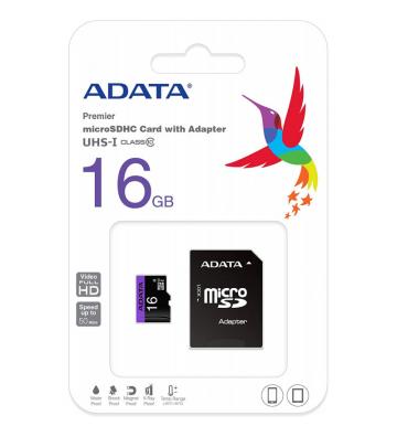 Carte Mémoire ADATA 16Go Avec Adaptateur Micro SD (Class 10) 