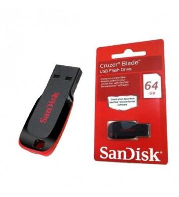 Flash Sandisk Cruzer Blade 64 Go - Noir&Rouge 