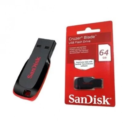 Globe Store - Flash Sandisk Cruzer Blade 64 Go - Noir&Rouge - N°1 du High-Tech en Tunisie !